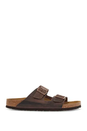 Birkenstock Classic Habana Leather Arizona Slippers With Cork And Rubber Sole