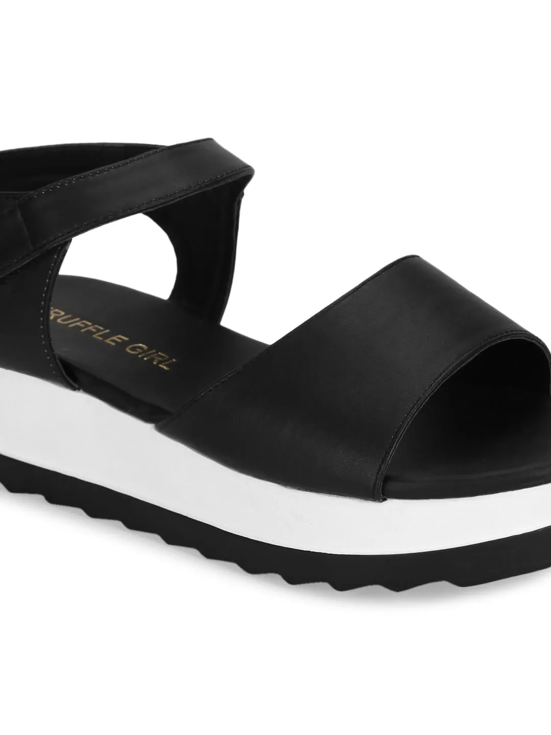 Black PU Platform Wedge Sandals (TC-ST-1168-BLK)