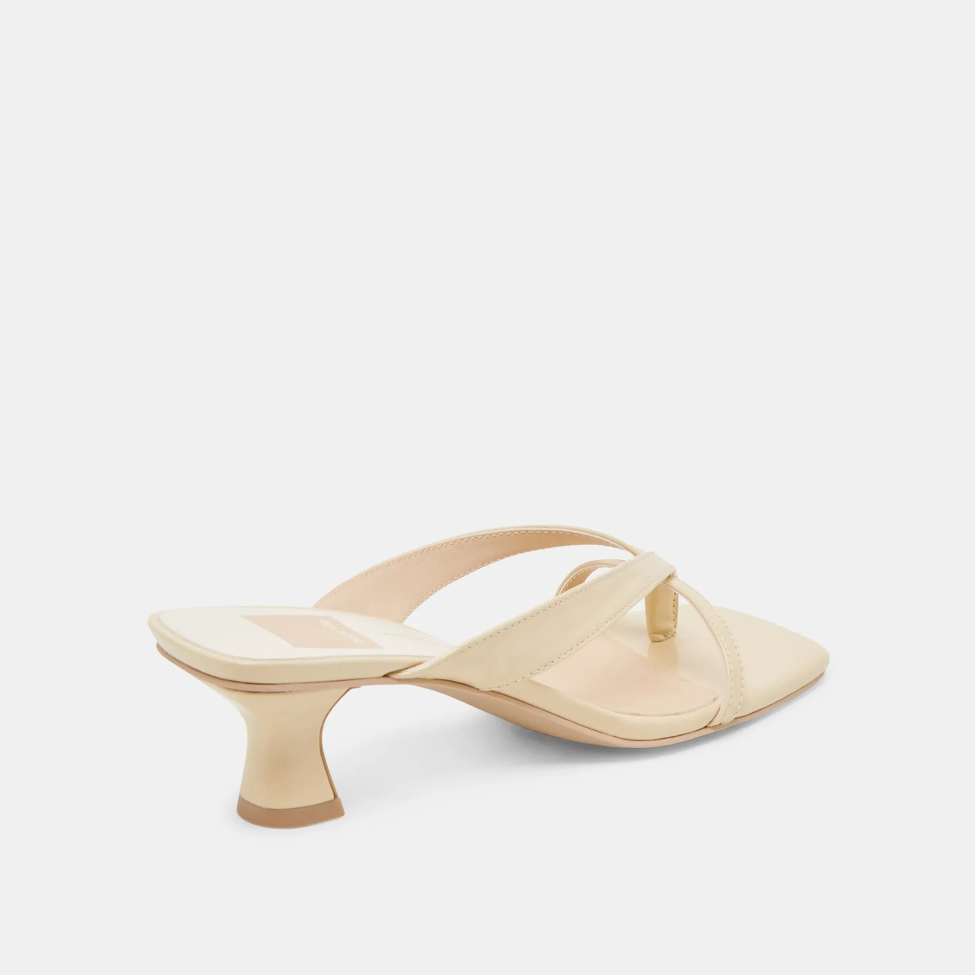 BREVEL WIDE HEELS LIGHT YELLOW LEATHER
