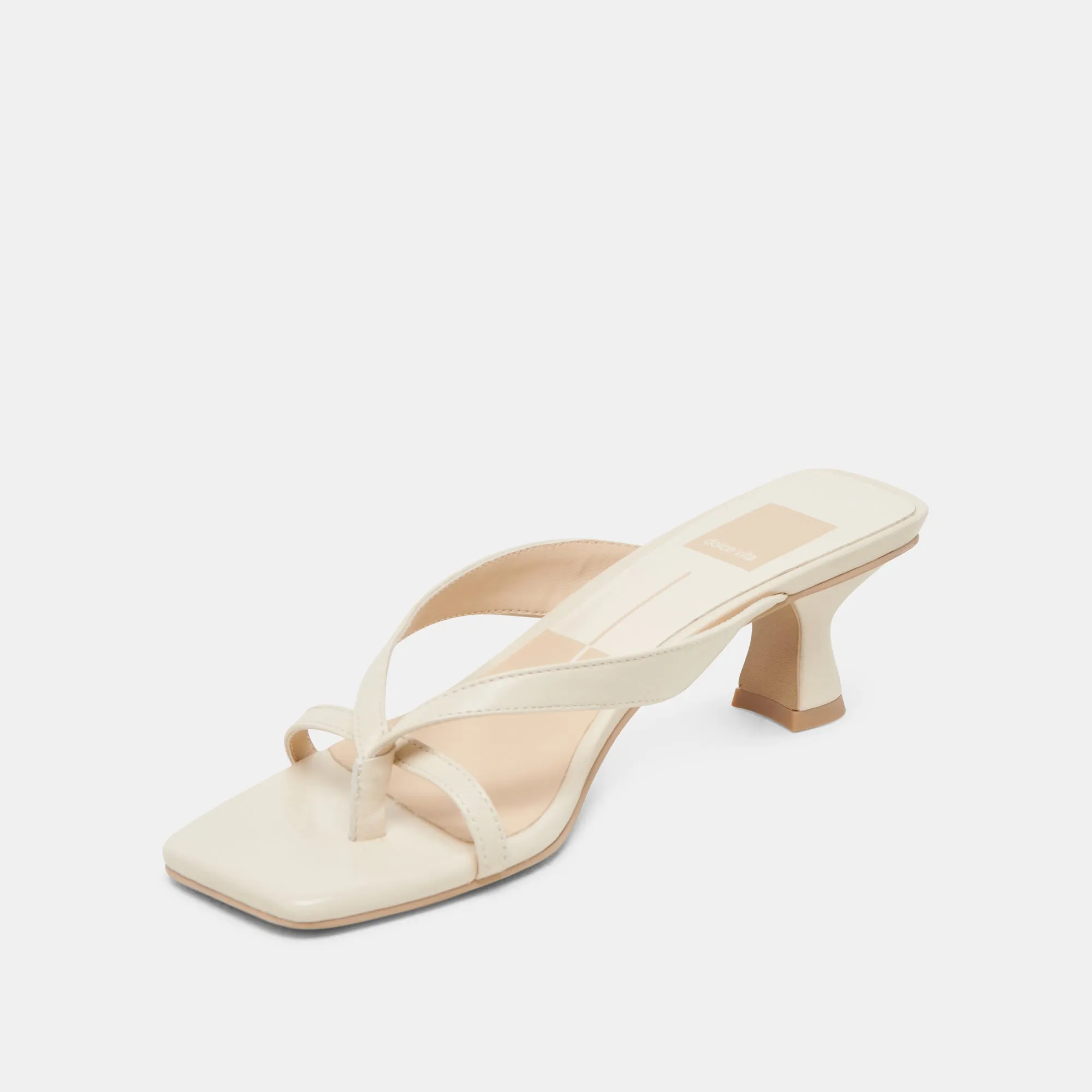 BREVEL WIDE HEELS OFF WHITE LEATHER