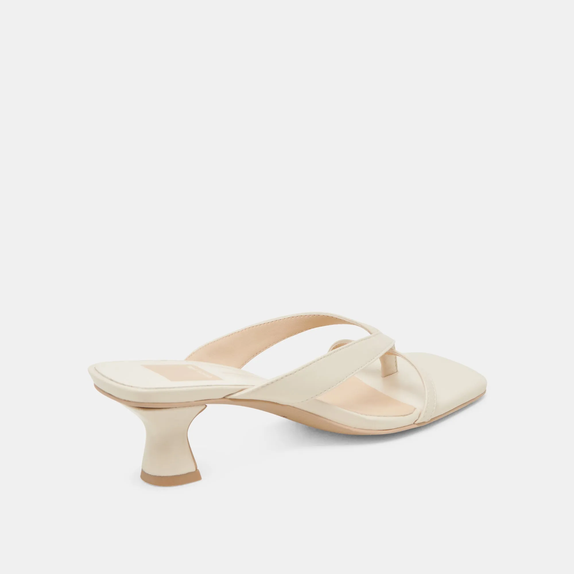 BREVEL WIDE HEELS OFF WHITE LEATHER