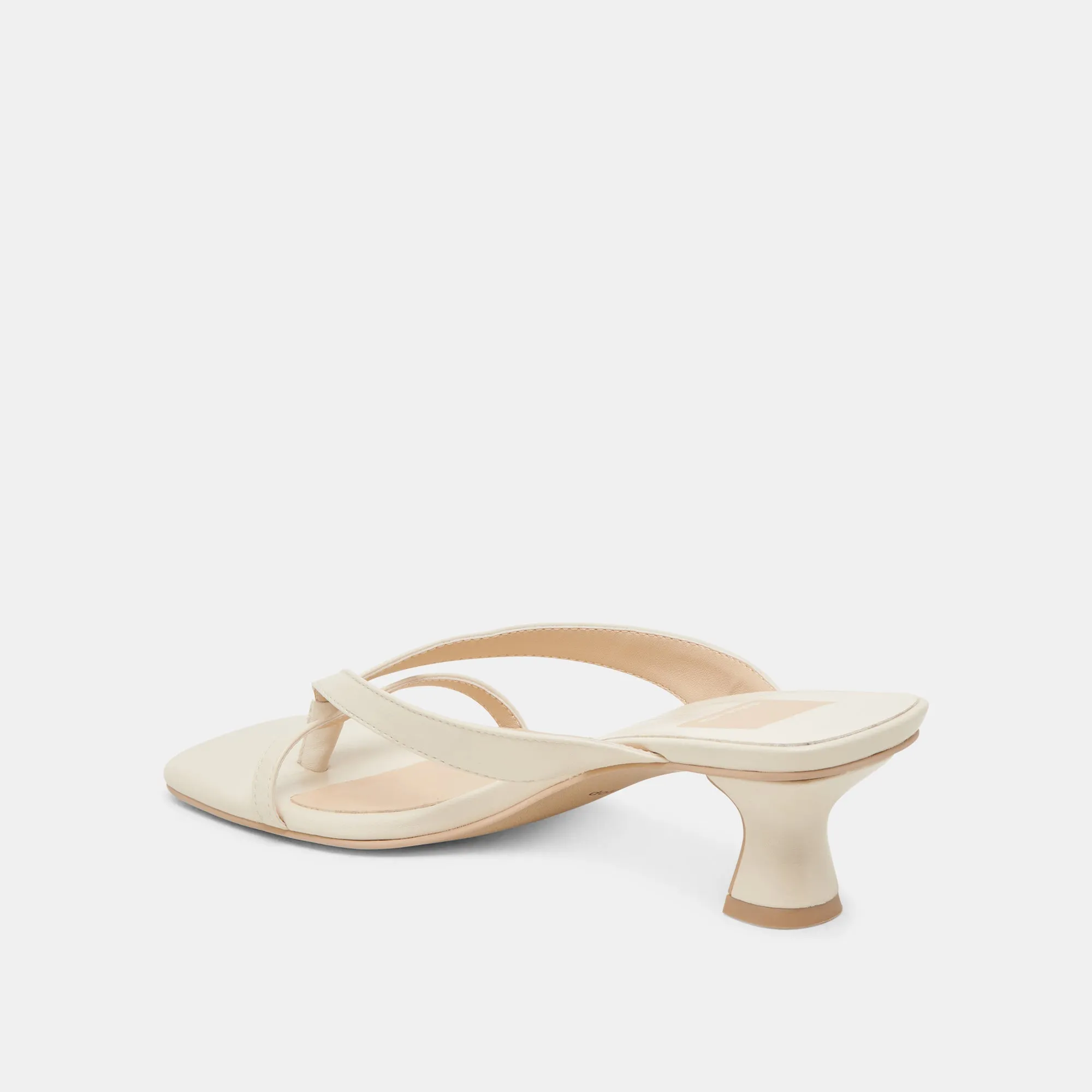BREVEL WIDE HEELS OFF WHITE LEATHER