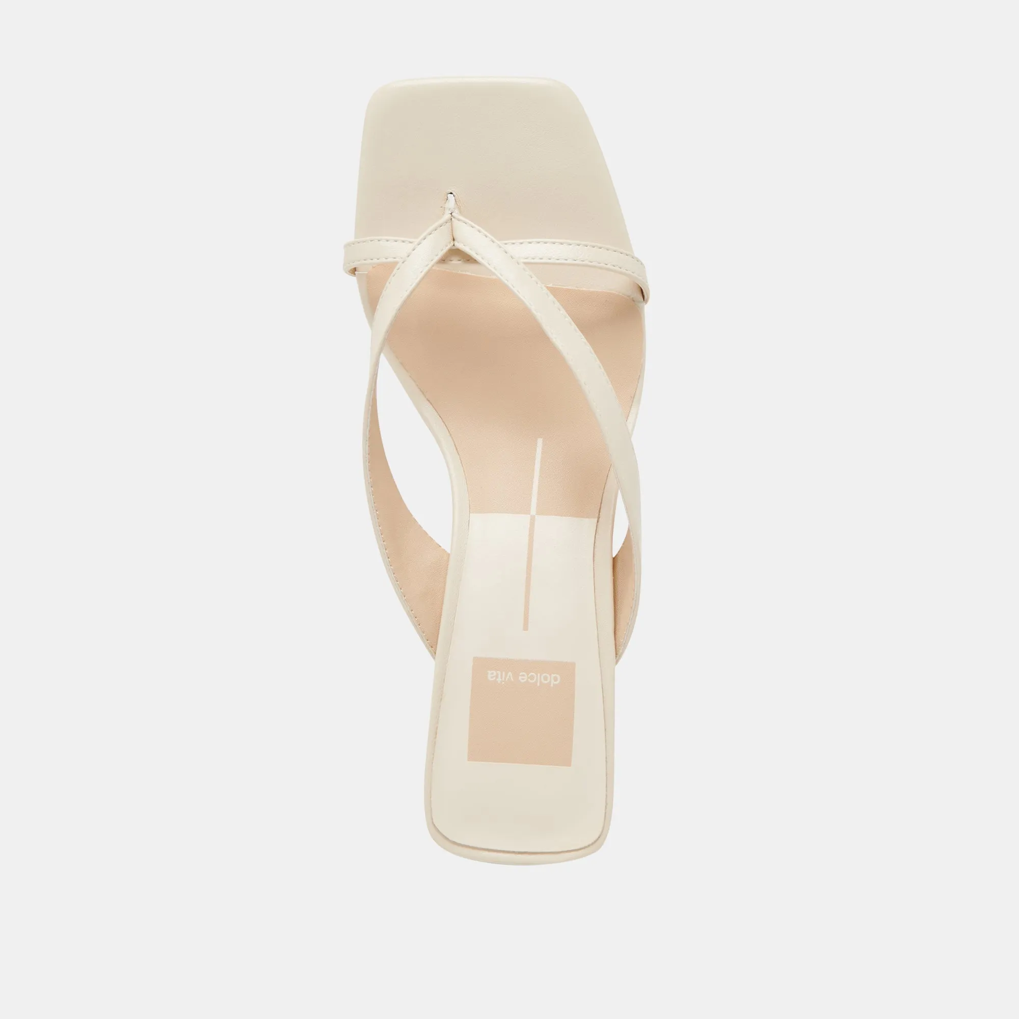 BREVEL WIDE HEELS OFF WHITE LEATHER