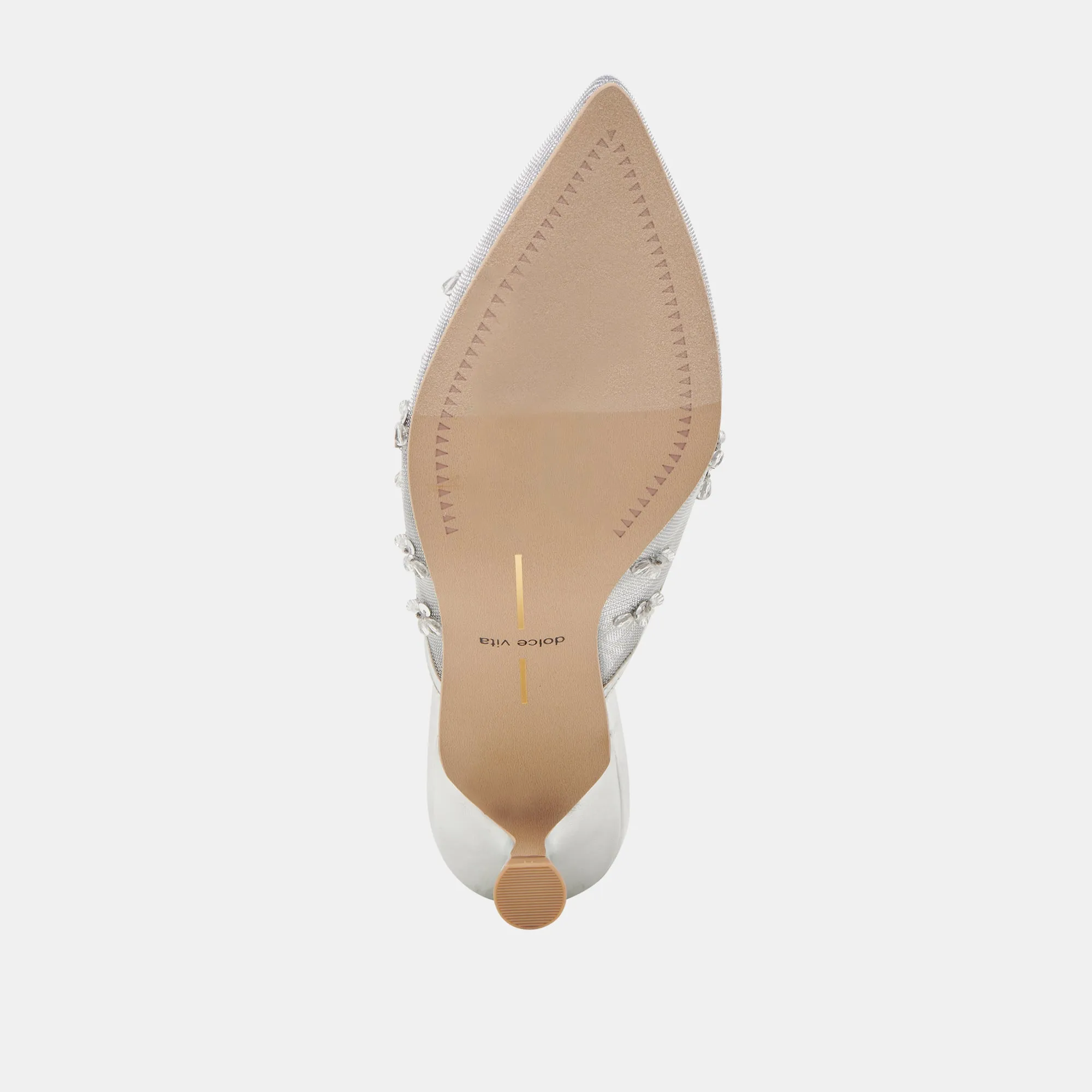 CLARA WIDE HEELS SILVER MESH