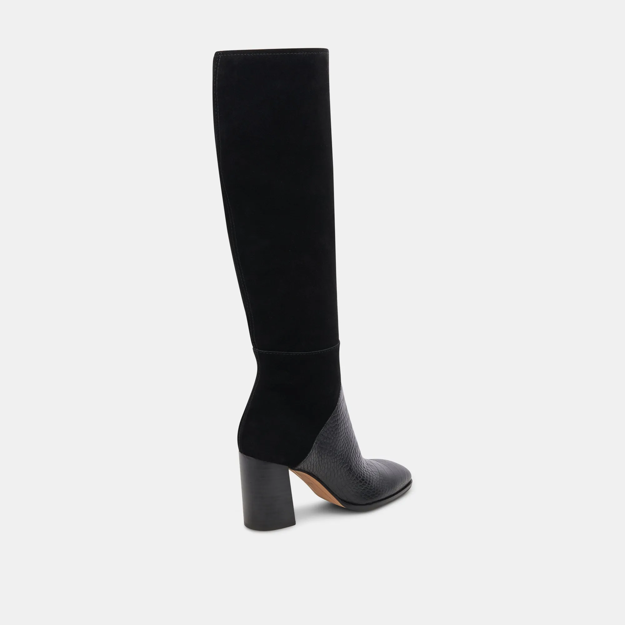 FYNN WIDE CALF BOOTS BLACK MULTI EMBOSSED LEATHER