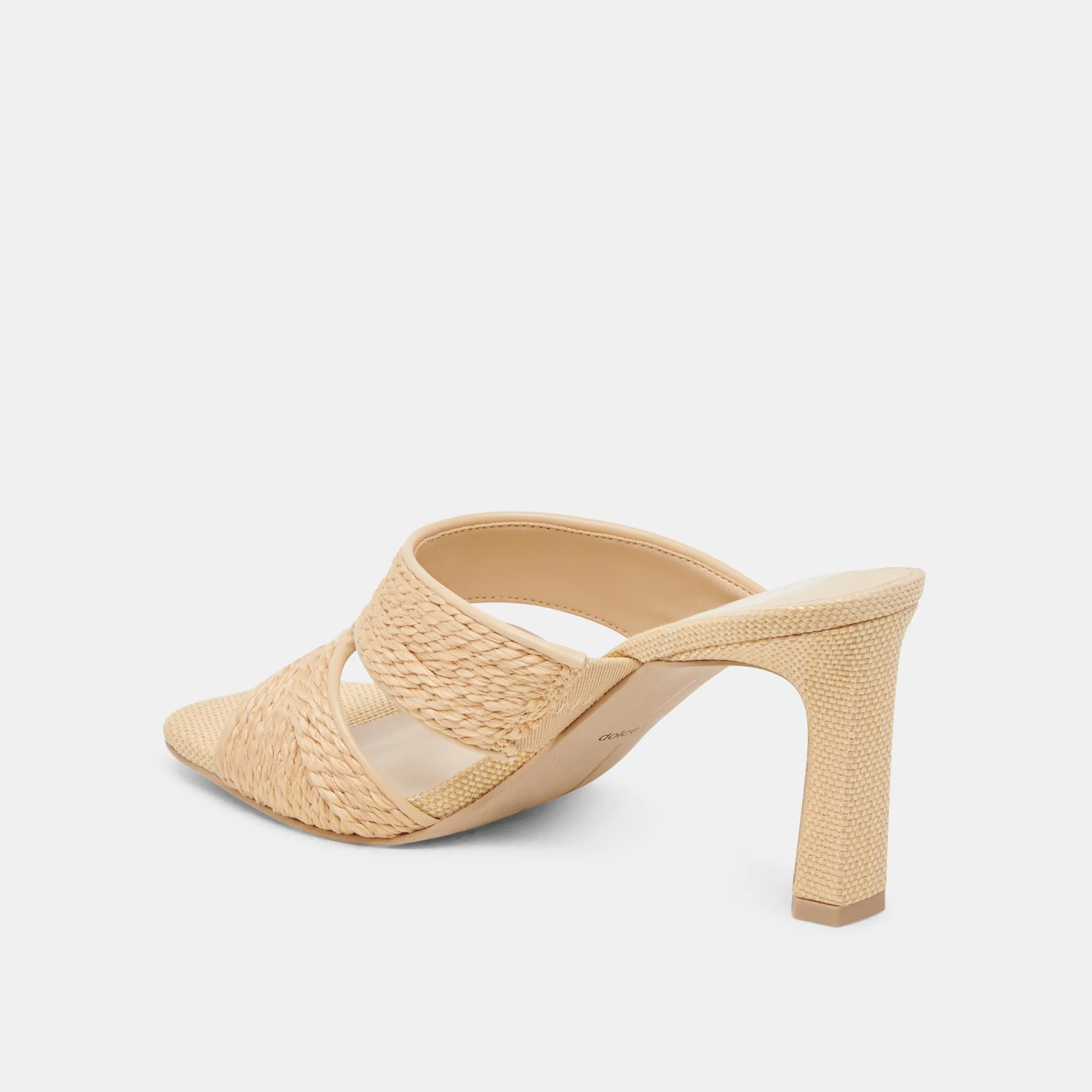 GITEL WIDE HEELS LT NATURAL RAFFIA