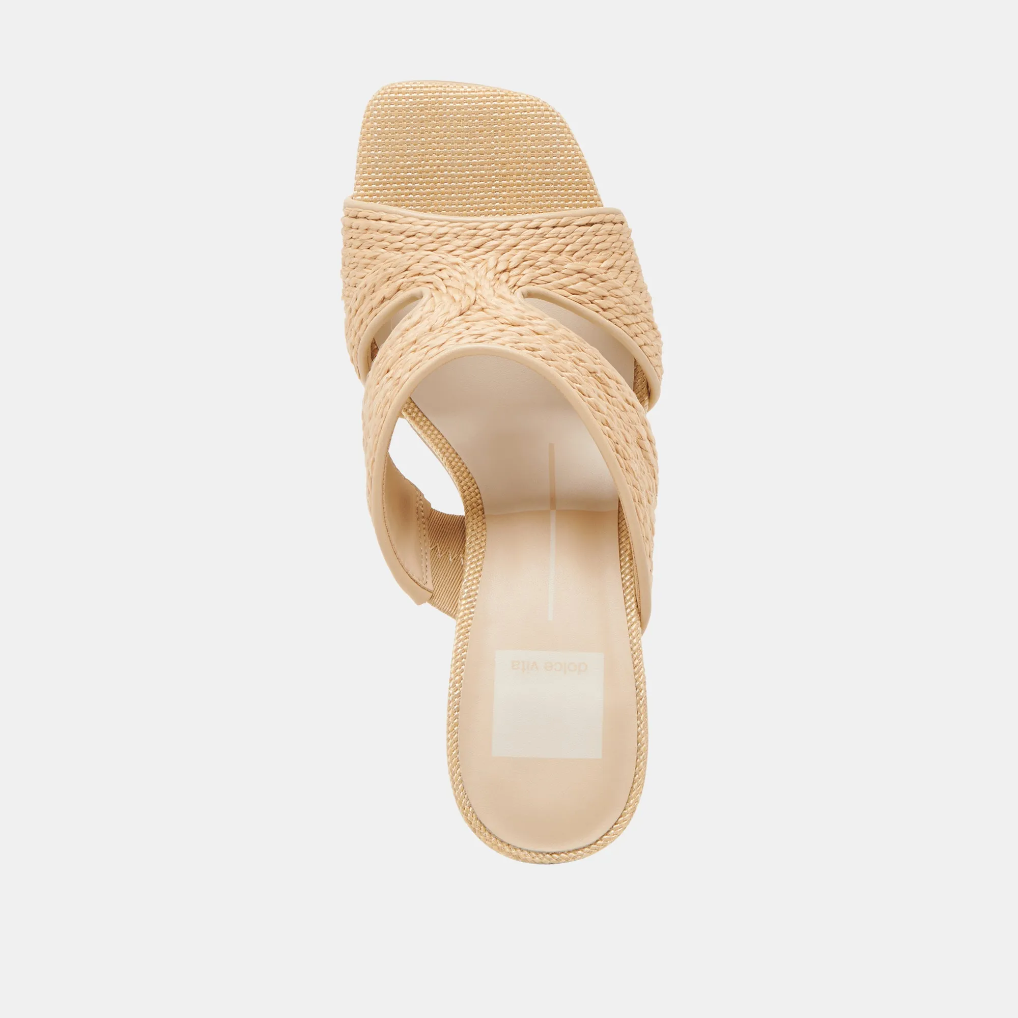 GITEL WIDE HEELS LT NATURAL RAFFIA