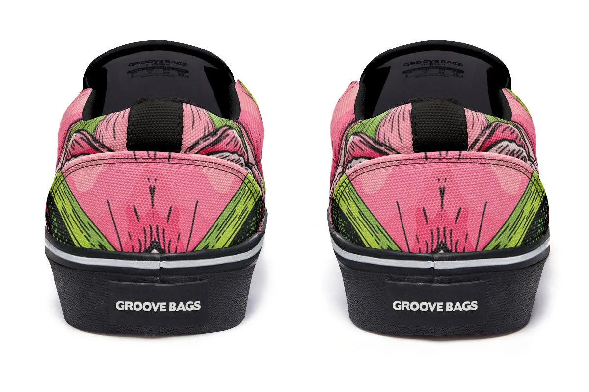 Goofy Siberian Husky Slip-On Shoes