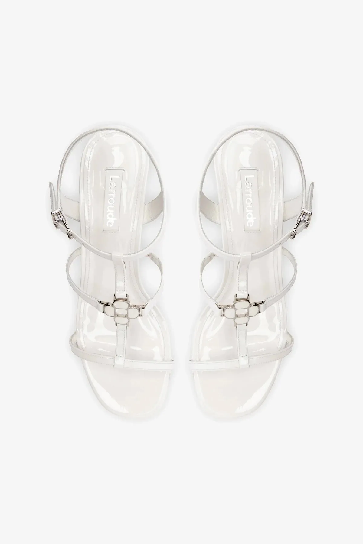 Hana Block In White Patent Leather