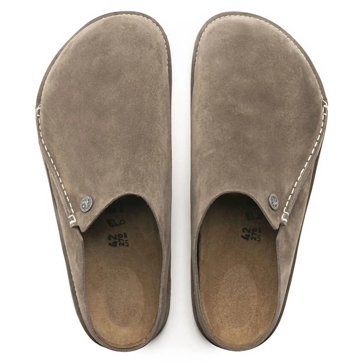 Men's Zermatt Original Footbed Slippers - Narrow Width In Gray Suede