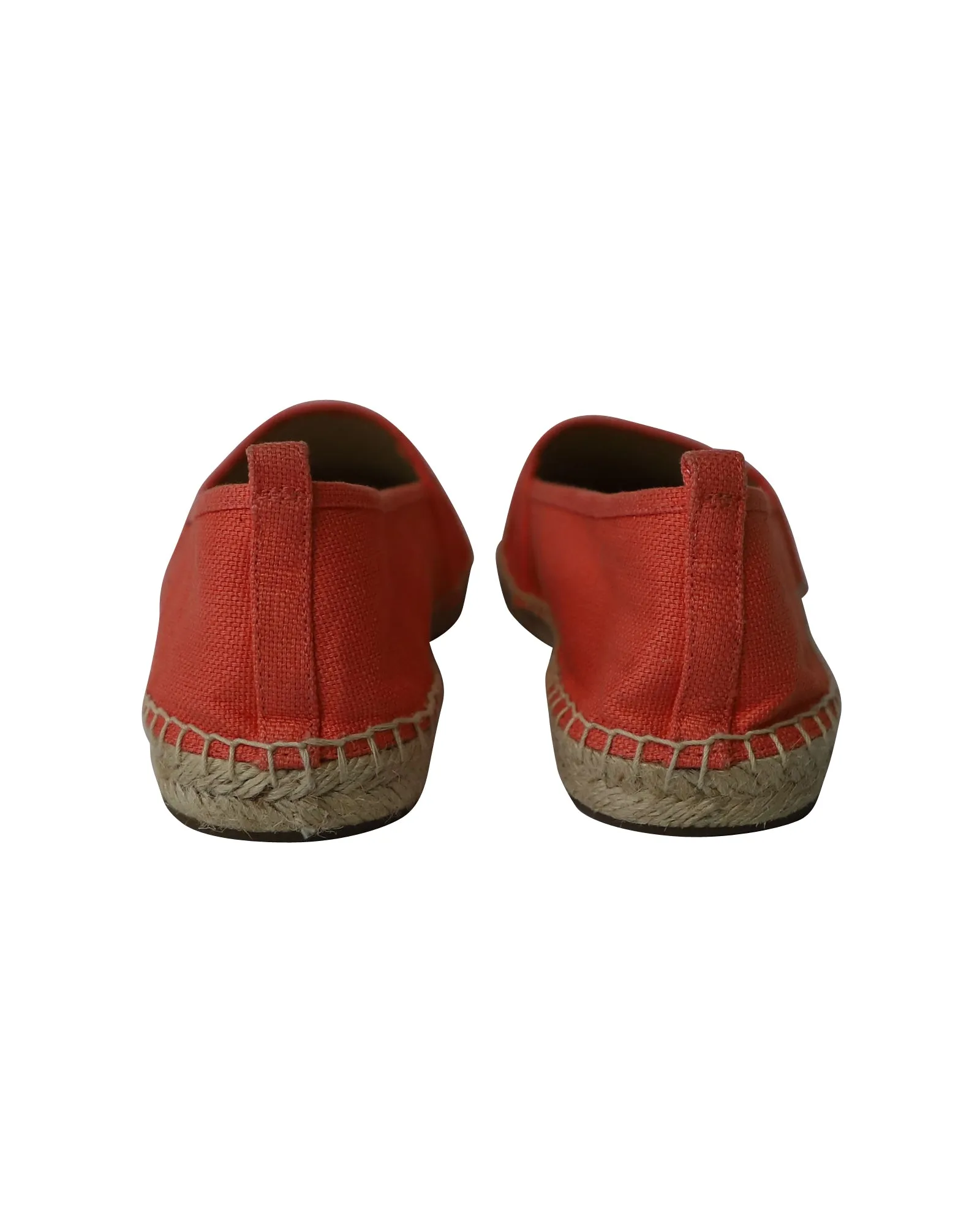 Michael Kors Embroidered Logo Espadrilles in Coral Orange Cotton
