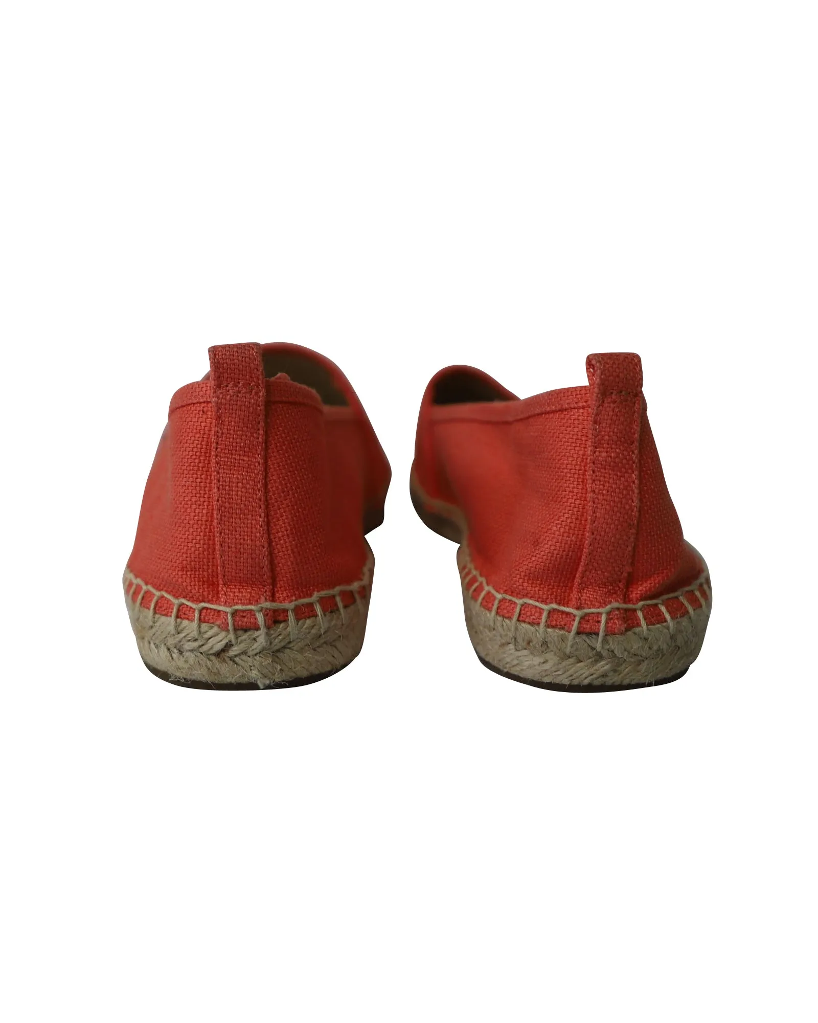 Michael Kors Embroidered Logo Espadrilles in Coral Orange Cotton
