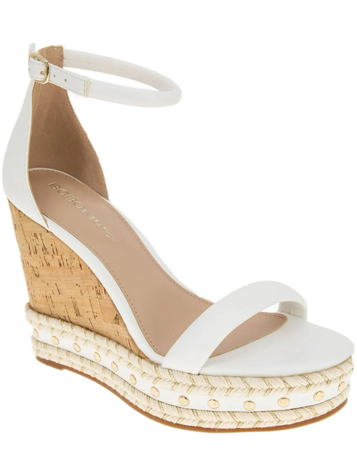 Narida Womens Faux Leather Platform Espadrilles