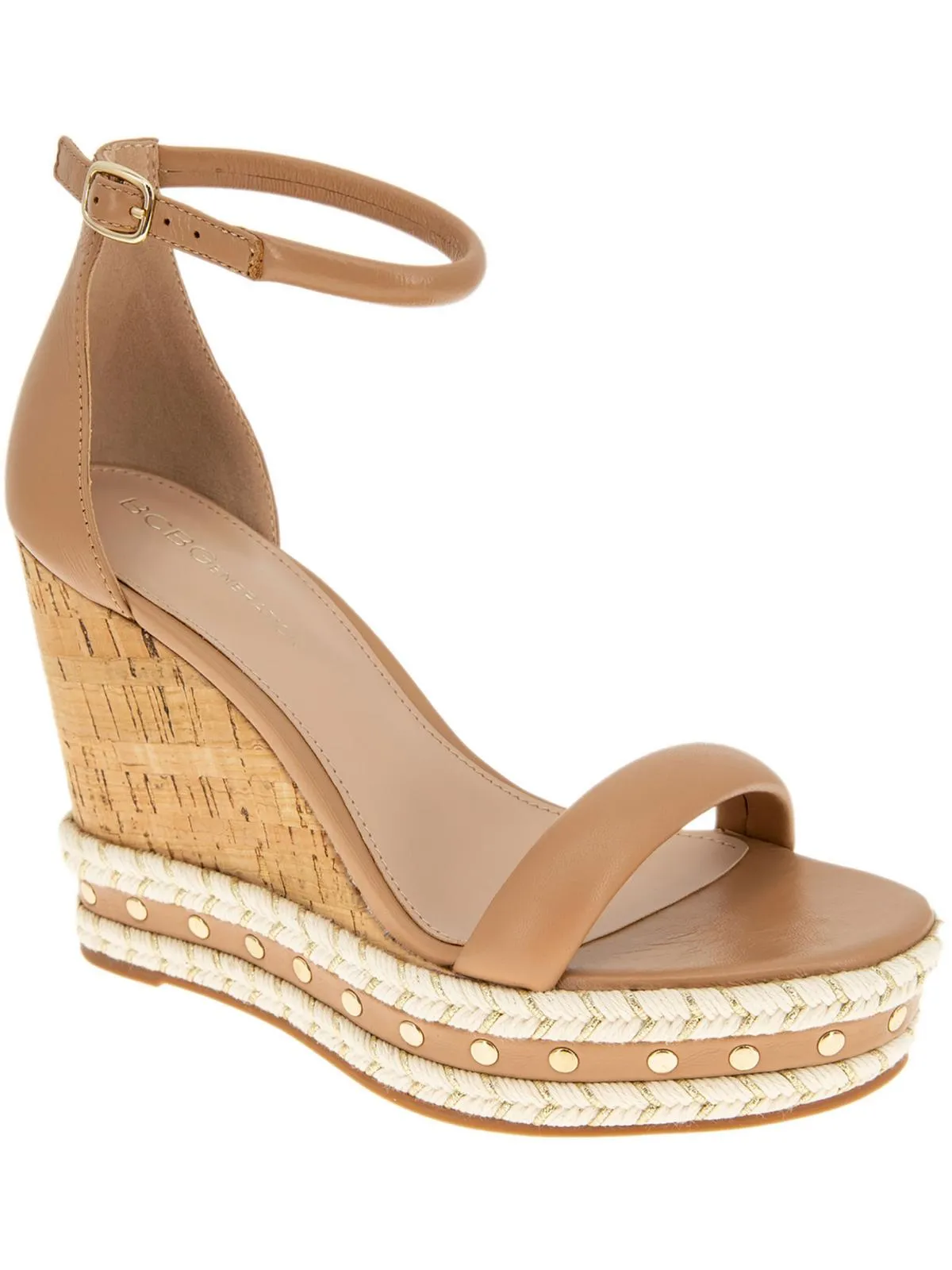 Narida Womens Faux Leather Platform Espadrilles