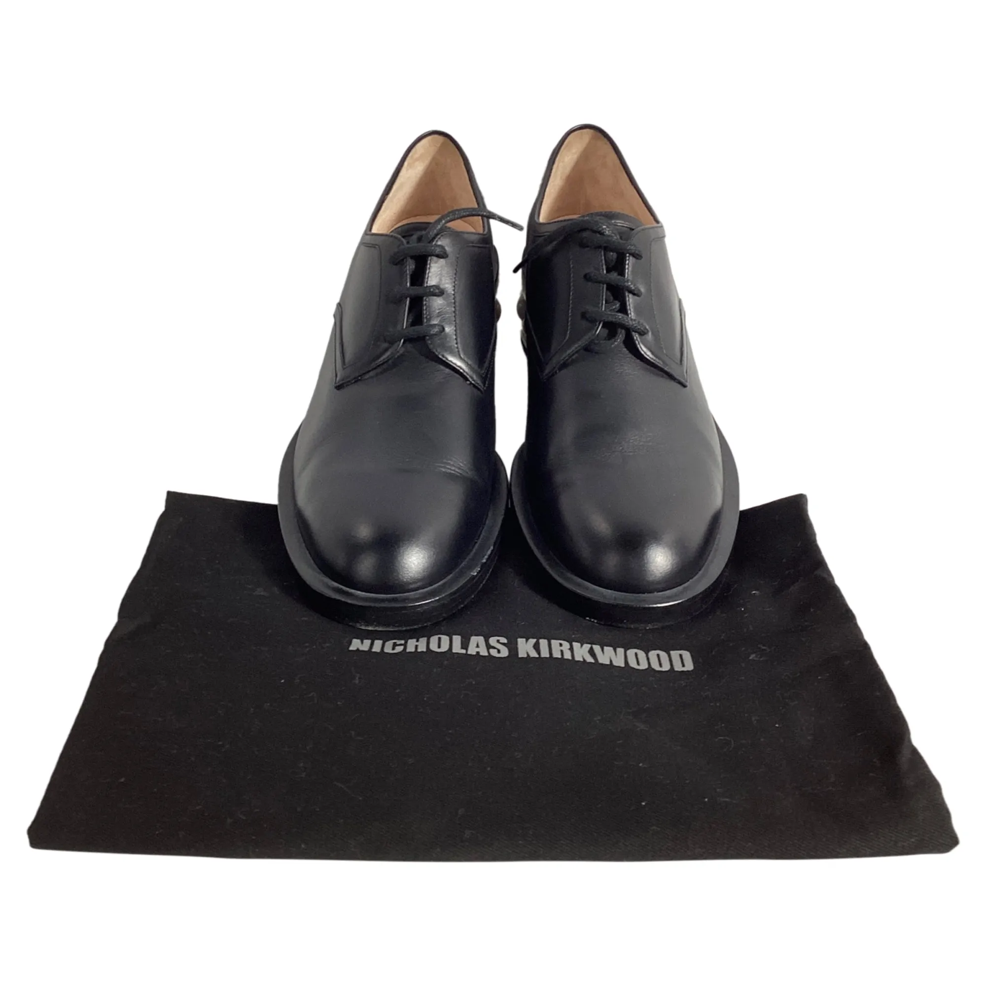 Nicholas Kirkwood Casati Pearl Derbys in Black Leather