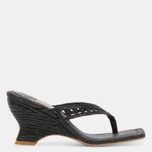 Nullah Wedges Onyx Raffia