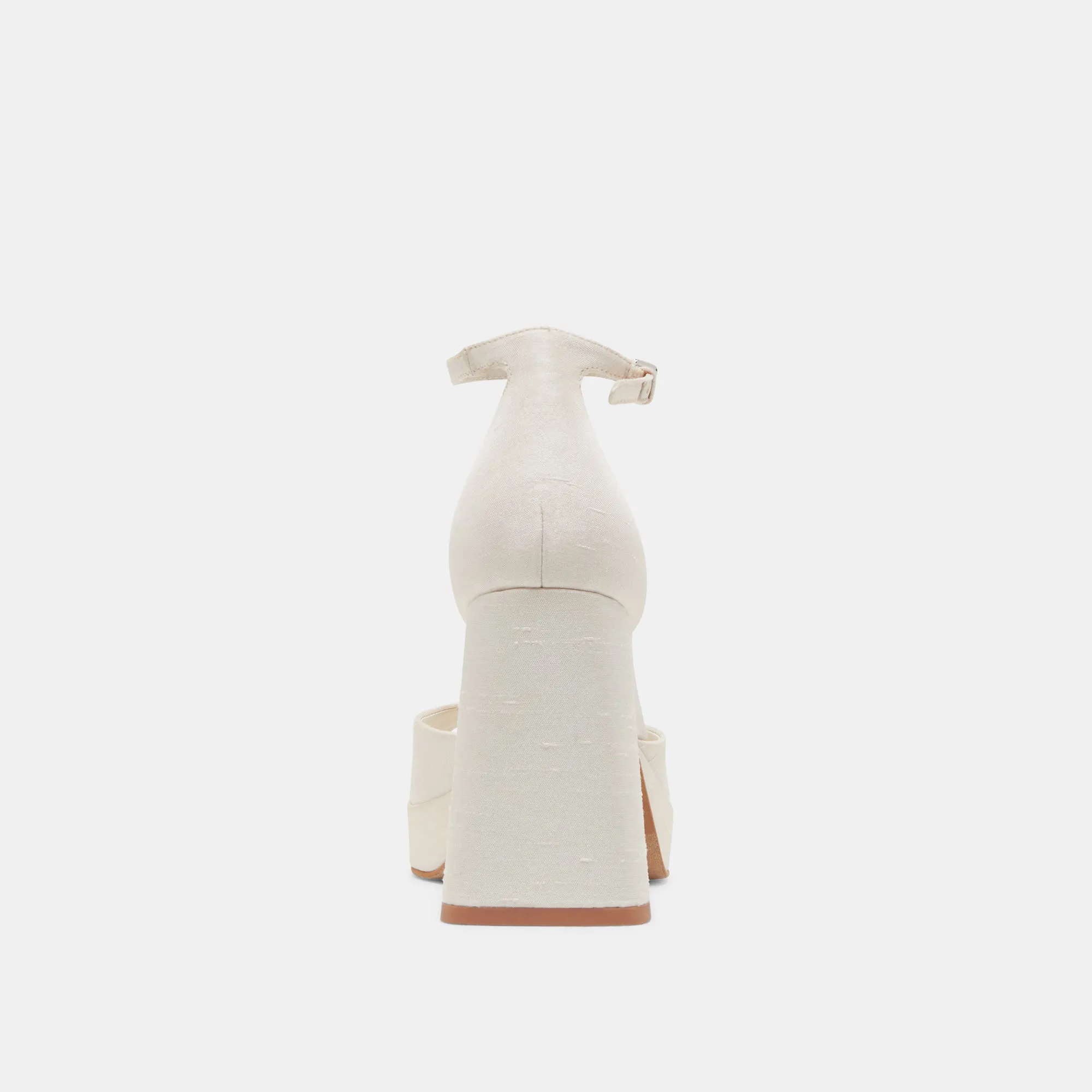 PANDRO WIDE HEELS WHITE SATIN