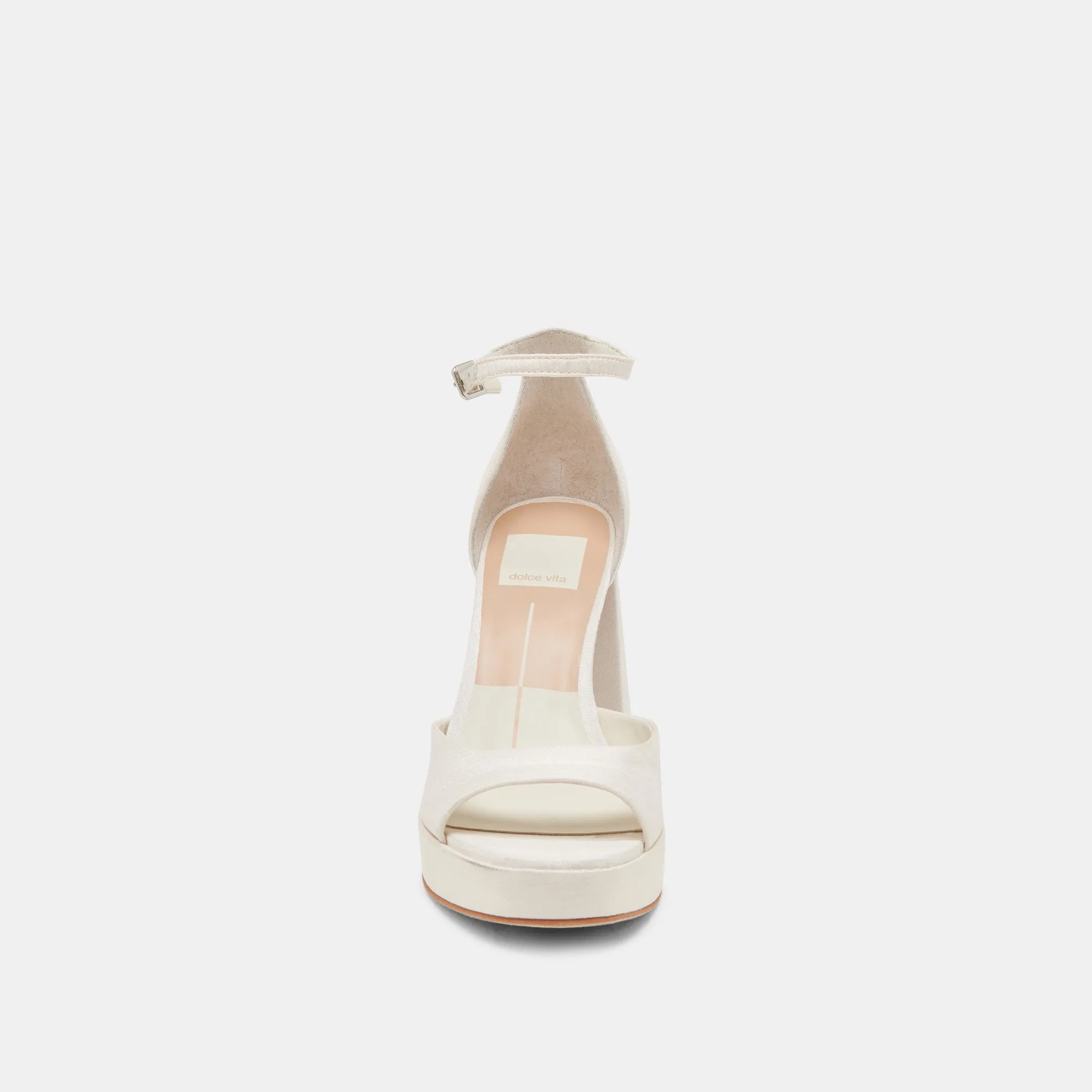 PANDRO WIDE HEELS WHITE SATIN