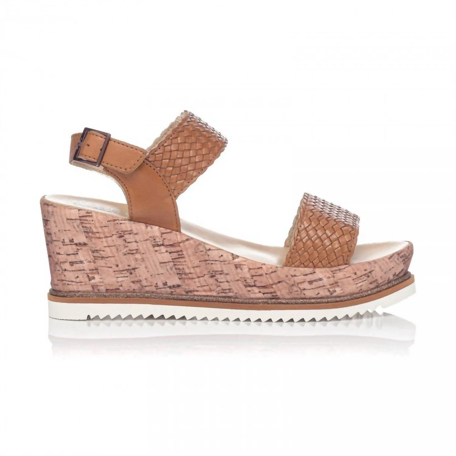 Pasadena Leather Wedge In Cognac Nappa