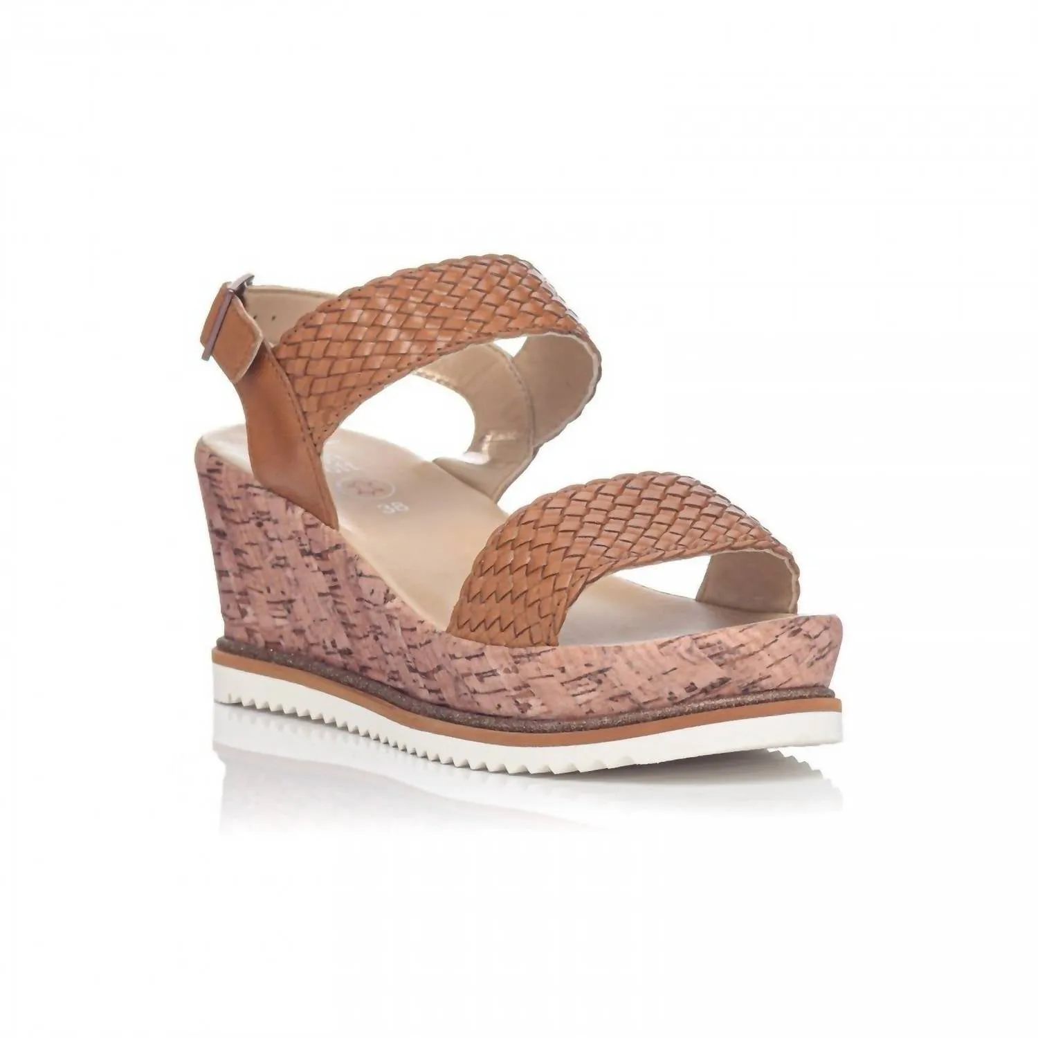 Pasadena Leather Wedge In Cognac Nappa