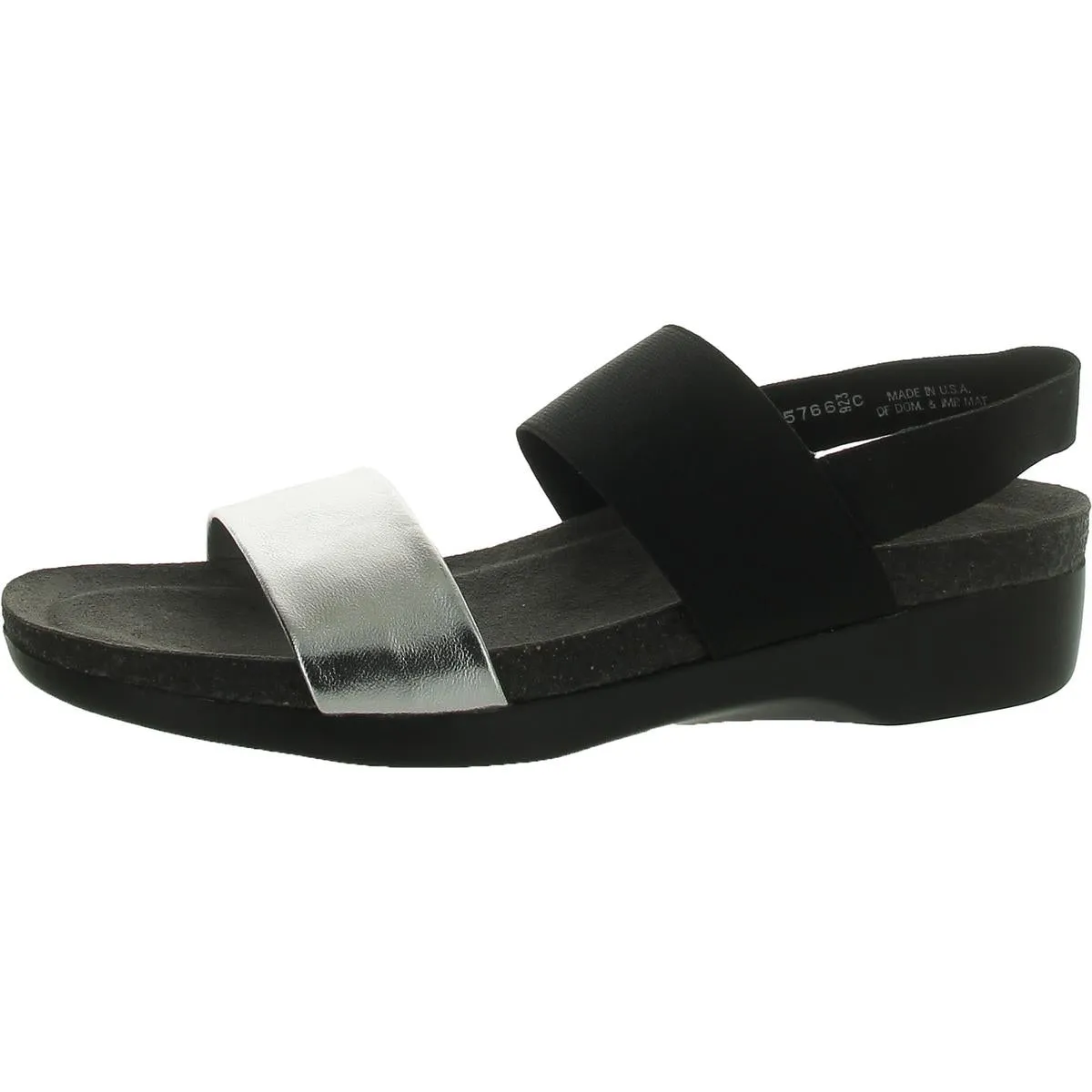 Pisces Womens Leather Ankle Strap Wedge Sandals