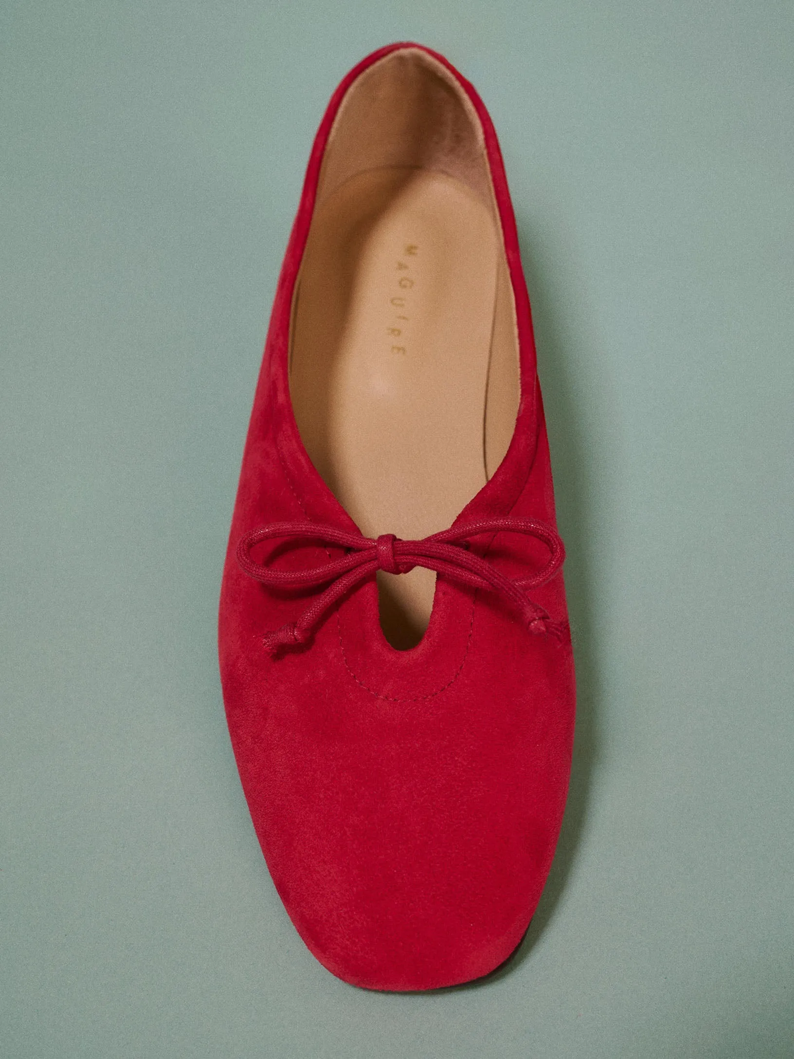 Prato Cherry Suede Ballerina