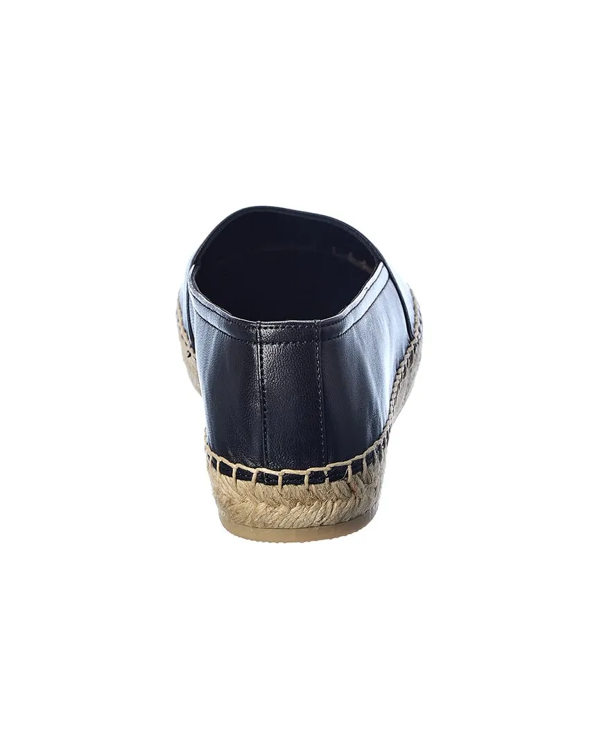 Saint Laurent Debossed Logo Leather Espadrille