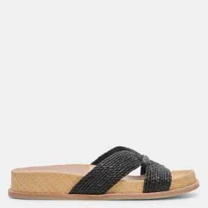 Selda Wide Sandals Onyx Raffia