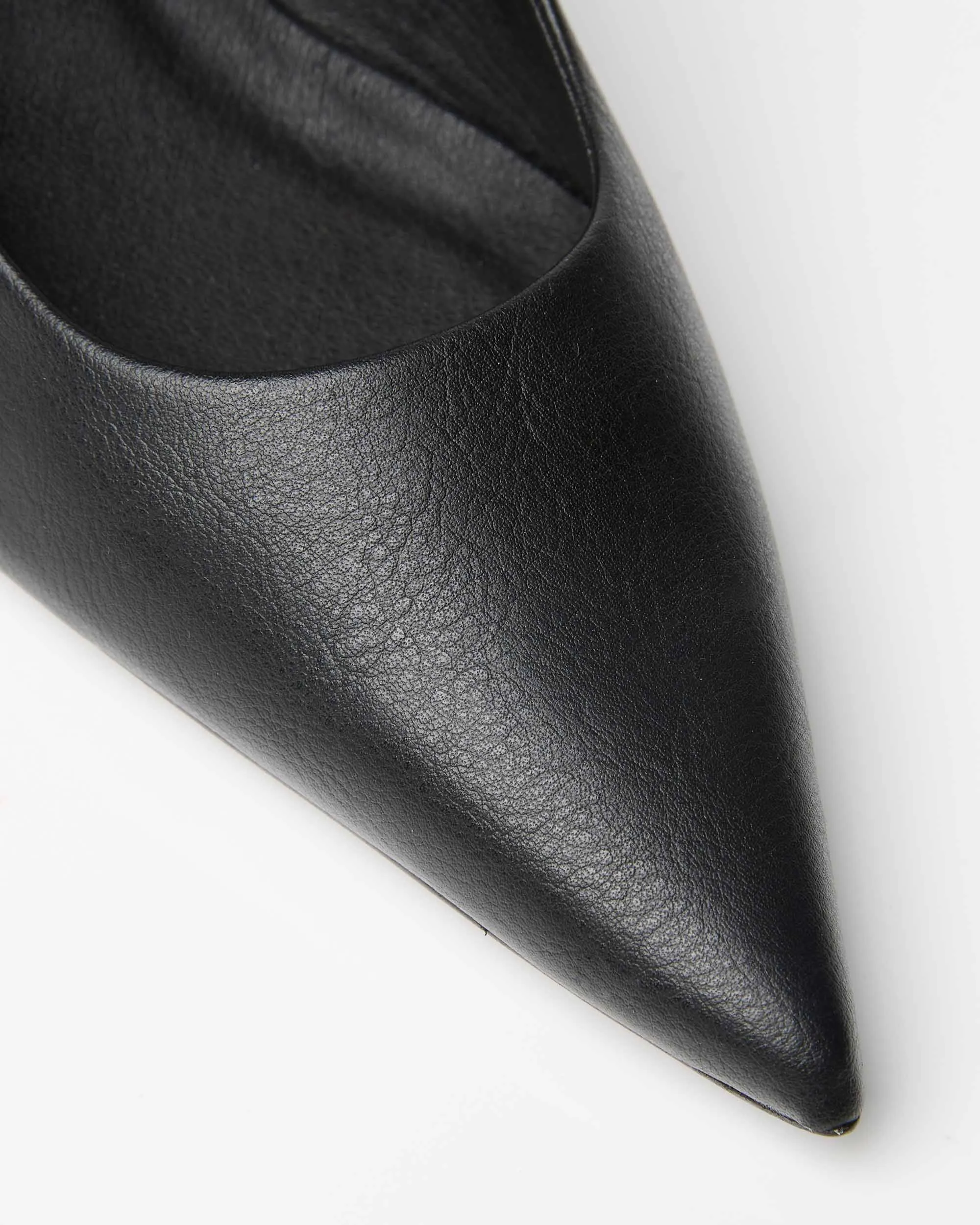 Siren Vegan Grape Leather Kitten Heels | Black