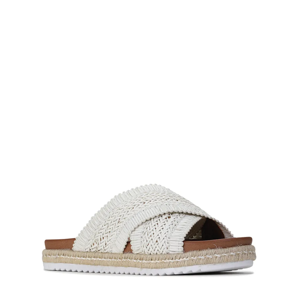 TINNY CRISSCROSS SLIDE SANDAL