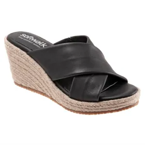 Women's Halsey Wedge In Black Leather