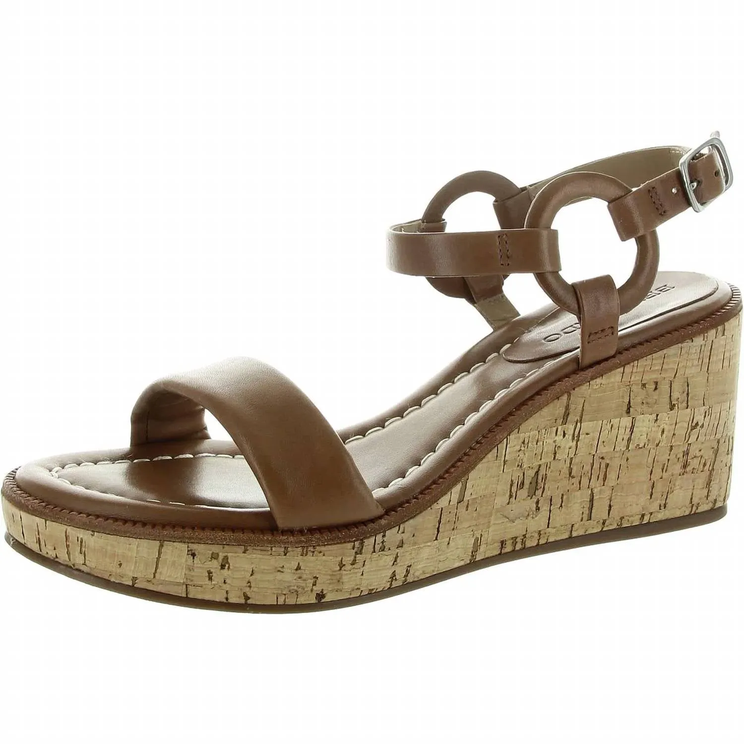 Women's Kennedy Wedge Sandals - Medium In Luggage Glove Leather