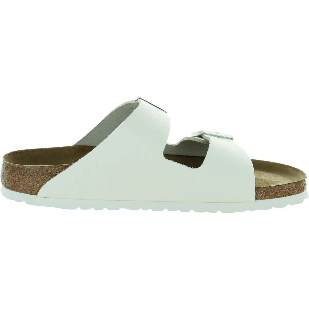 Womens Leather Soft Footbed Slide Sandals