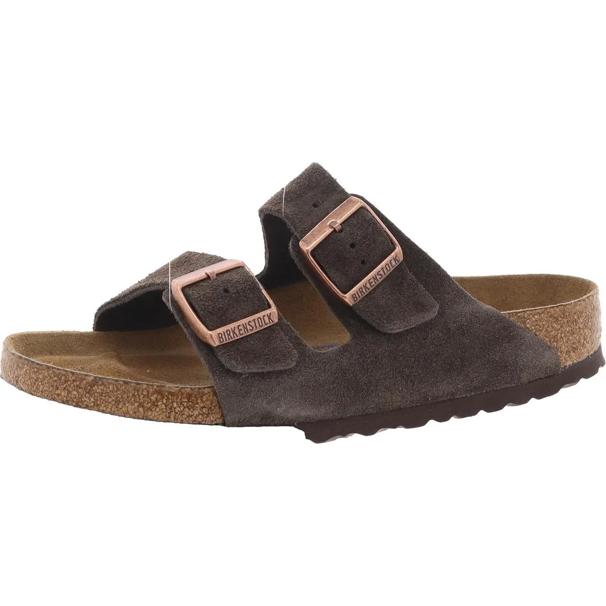 Womens Leather Soft Footbed Slide Sandals