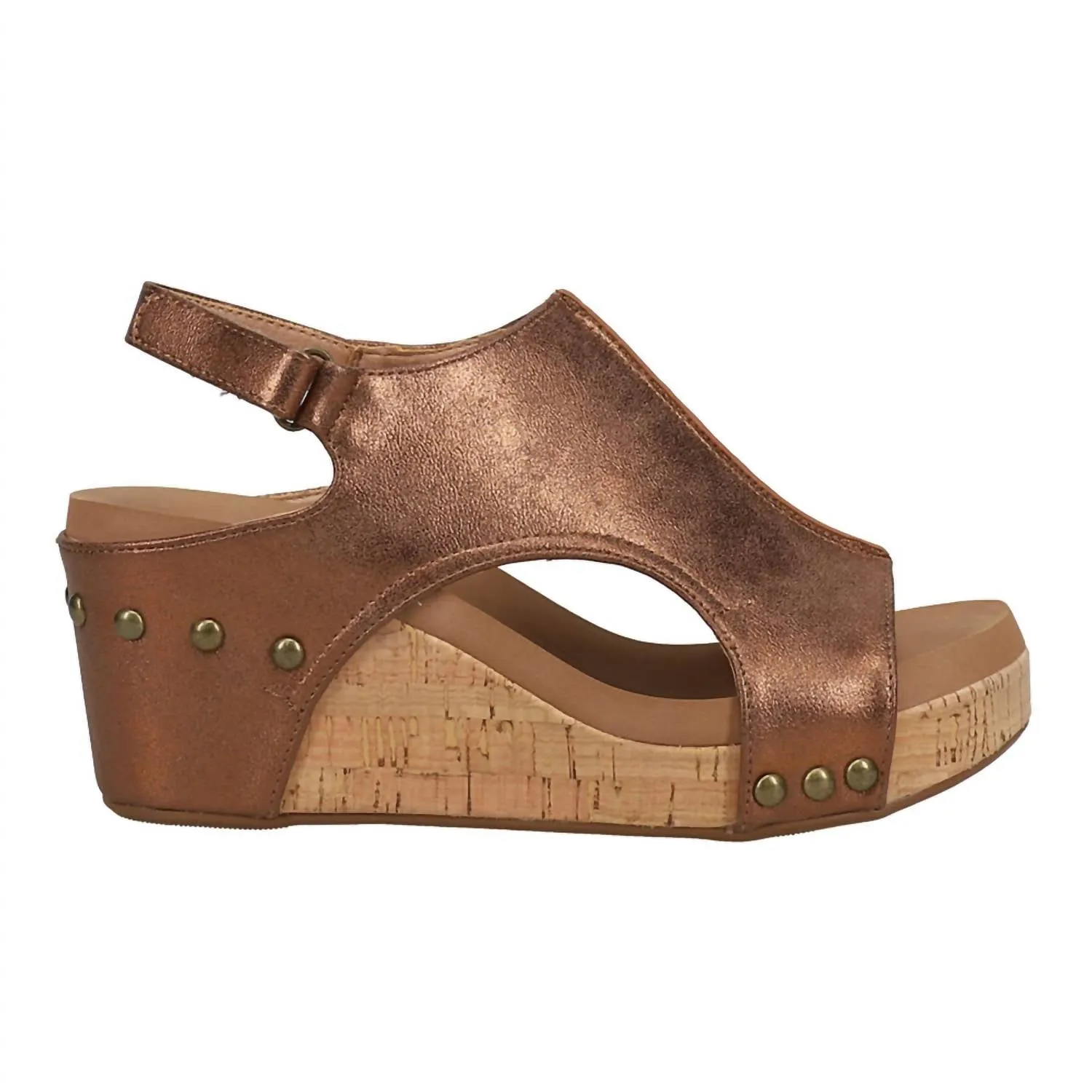 Women's Wedge Sandals In Antique Bronze