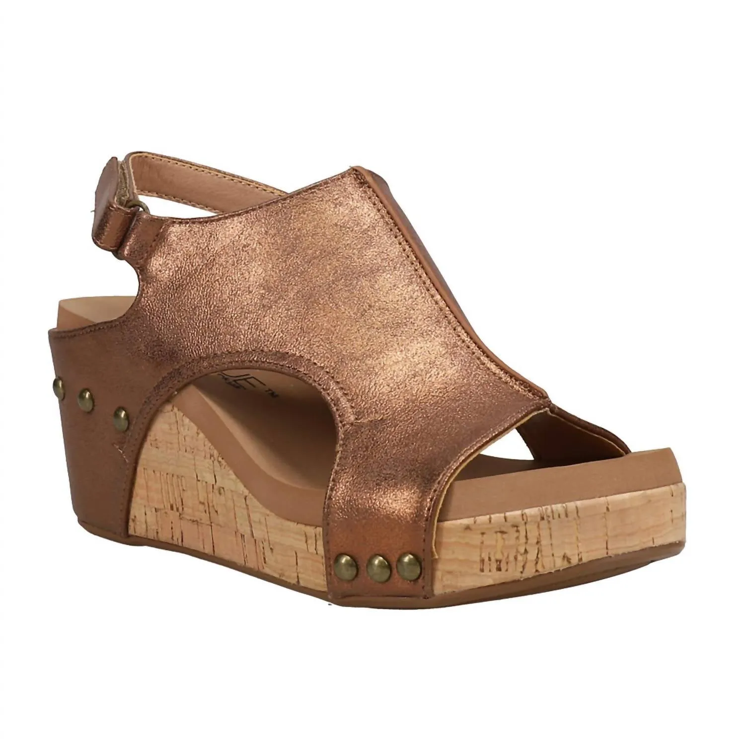 Women's Wedge Sandals In Antique Bronze